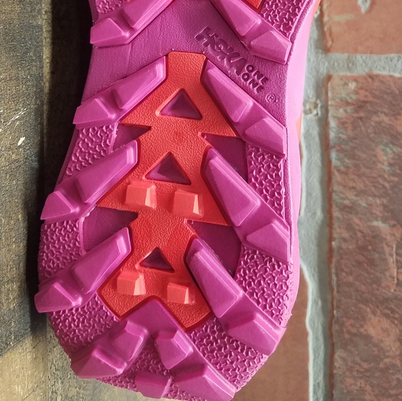 Hoka One One Pink and Orange Athletic Shoes - Picture 7 of 7